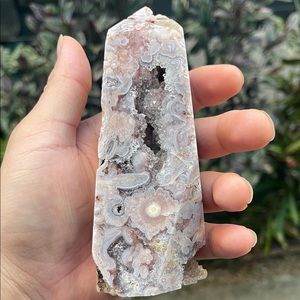 Pink Amethyst Flower Agate with Quartz